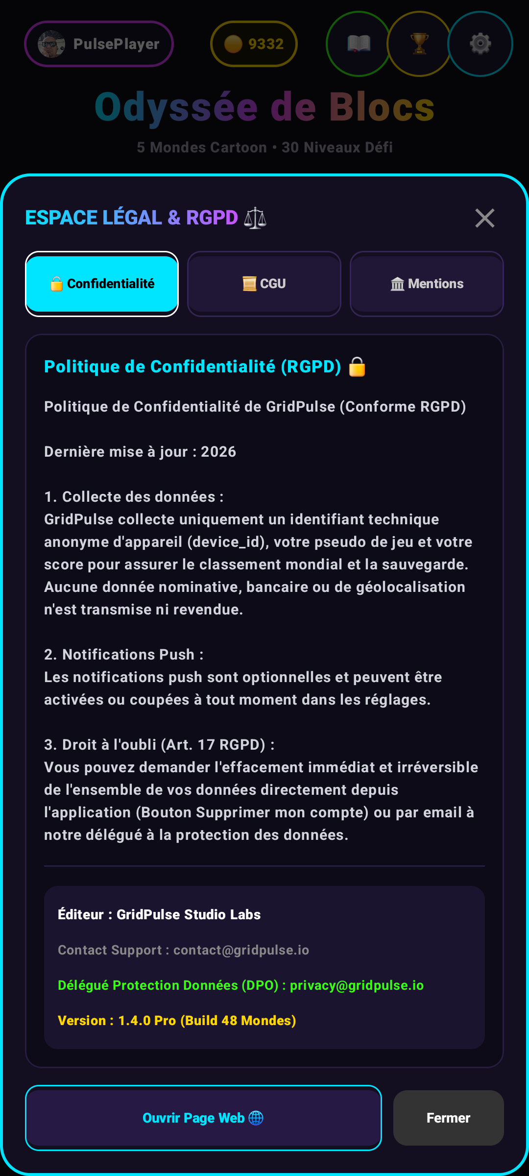 Espace Légal RGPD